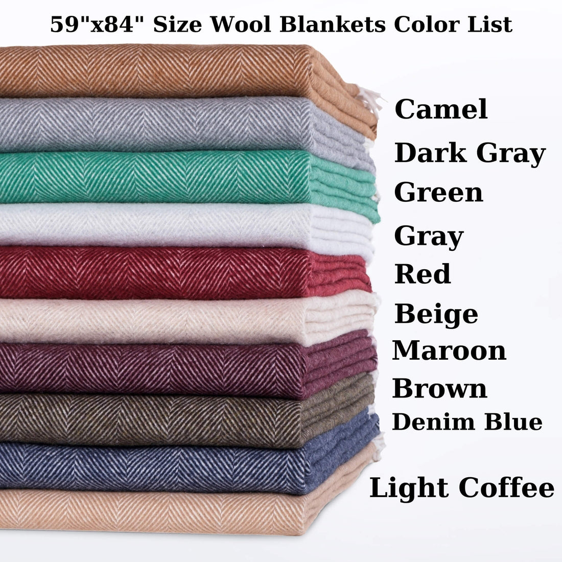 WOOL Woven Throw Blanket, Washable Warm Thick Pure Wool Blanket